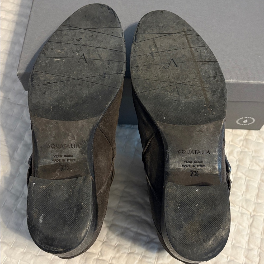 Aquatalia Dark Grey Suede Shoes - Picture 8 of 10
